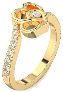 Diamond Gold Heart Ring