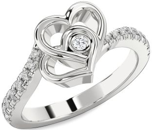Diamond Platinum Heart Ring
