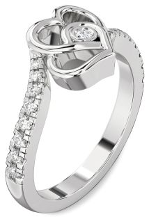 Diamond White Gold Heart Ring