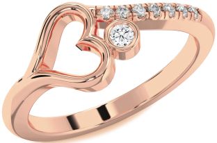 Diamond Rose Gold Heart Promise Ring