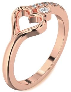 Diamond Rose Gold Heart Promise Ring