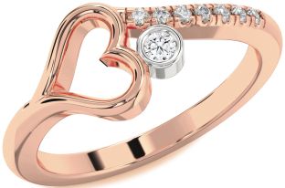 Diamond White Rose Gold Heart Promise Ring
