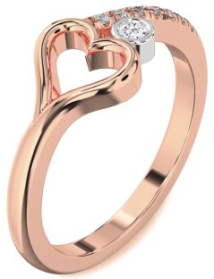 Diamond White Rose Gold Heart Promise Ring