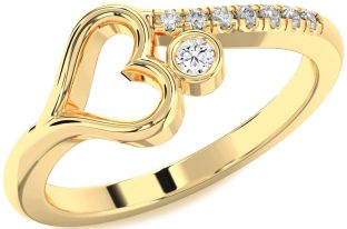 Diamond Gold Heart Promise Ring