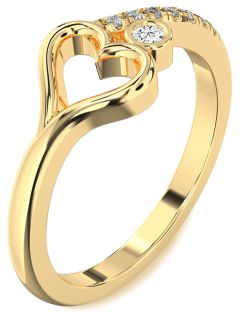 Diamond Gold Heart Promise Ring