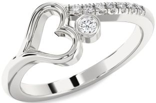 Diamond White Gold Heart Promise Ring