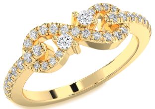 Diamond Gold Infinity Round Two Stone Ring