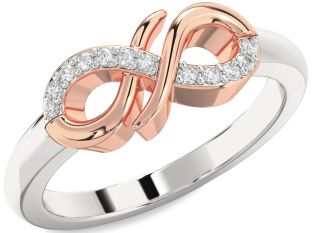 Diamond White Rose Gold Infinity Ring