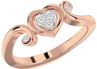 Diamond Rose Gold Heart Ring