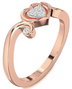 Diamond Rose Gold Heart Ring