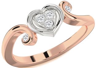 Diamond Platinum & Rose Gold Heart Ring