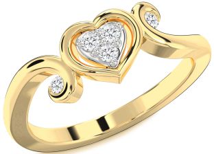 Diamond Gold Heart Ring
