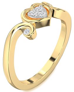 Diamond Gold Heart Ring