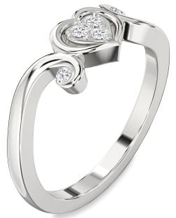 Diamond White Gold Heart Ring