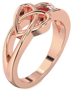 Rose Gold Heart Three Stone Mother's Ring