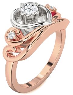 Diamond White Rose Gold Heart Promise Ring
