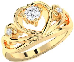 Diamond Gold Heart Promise Ring