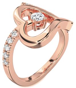 Diamond Rose Gold Heart Promise Ring