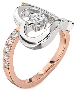 Diamond White Rose Gold Heart Promise Ring