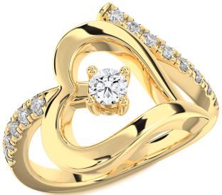 Diamond Gold Heart Promise Ring