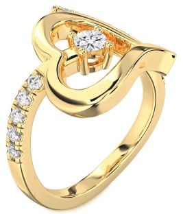 Diamond Gold Heart Promise Ring