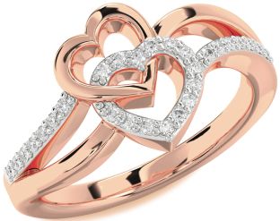 Diamond Rose Gold Heart Ring
