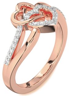 Diamond Rose Gold Heart Ring