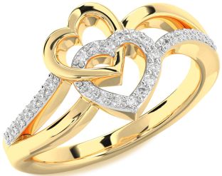 Diamond Gold Heart Ring