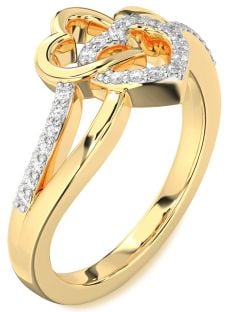 Diamond Gold Heart Ring