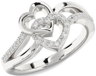 Diamond Platinum Heart Ring