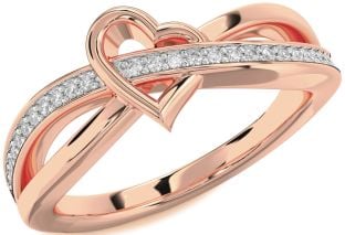 Diamond Rose Gold Heart Ring