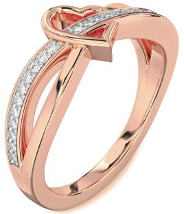 Diamond Rose Gold Heart Ring