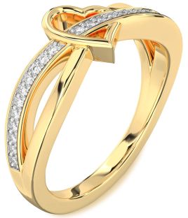 Diamond Gold Heart Ring