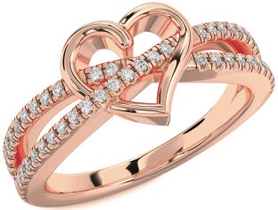 Diamond Rose Gold Heart Ring