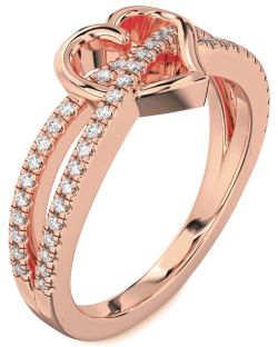Diamond Rose Gold Heart Ring