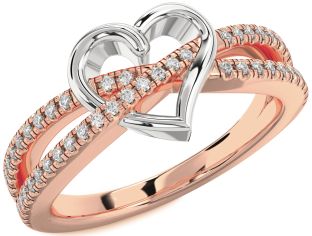 Diamond White Rose Gold Heart Ring