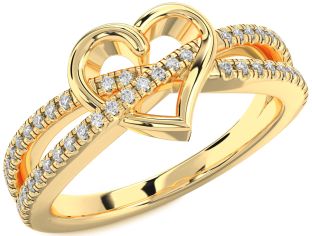 Diamond Gold Heart Ring