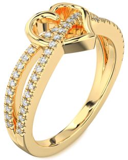 Diamond Gold Heart Ring