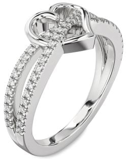 Diamond White Gold Heart Ring