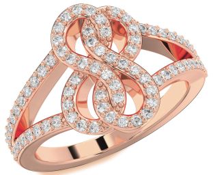 Diamond Rose Gold Infinity Round Ring