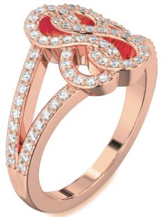 Diamond Rose Gold Infinity Round Ring