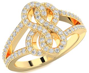Diamond Gold Infinity Round Ring