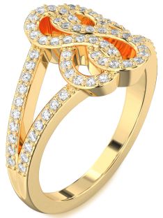 Diamond Gold Infinity Round Ring
