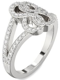 Diamond White Gold Infinity Round Ring