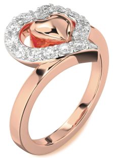 Diamond Rose Gold Heart Ring