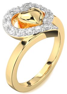 Diamond Gold Heart Ring