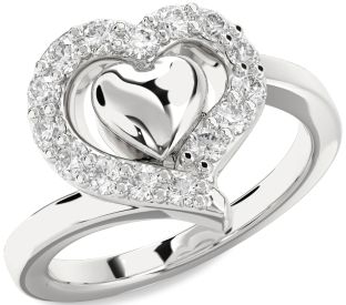 Diamond White Gold Heart Ring