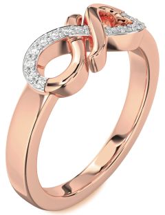 Diamond Rose Gold Infinity Round Ring
