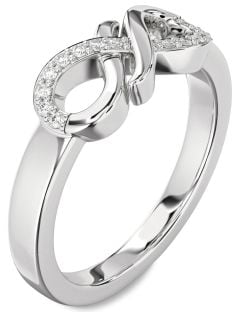 Diamond White Gold Infinity Round Ring