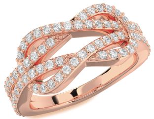 Diamond Rose Gold Infinity Round Pave Ring